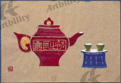 登録作品の紫砂焼の茶器