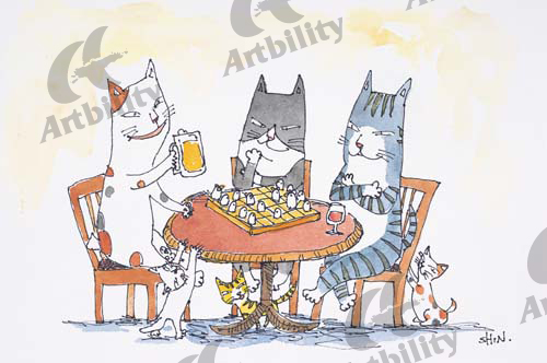 アートビリティ チェスゲームの猫たち