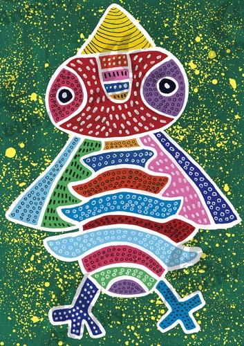 登録作品の飛んだ小鳥カラフル