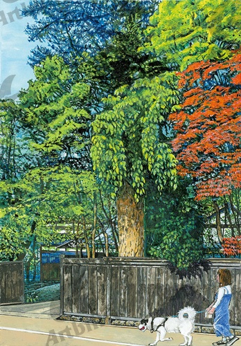 登録作品の新緑につつまれて