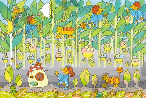 登録作品のみょうが畑でライトアップ