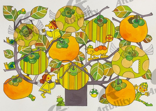 登録作品の天使の柿と子供たち