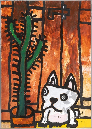 登録作品のサボテンと犬