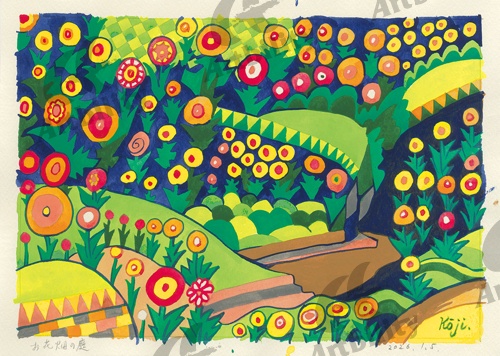 登録作品のお花畑の庭