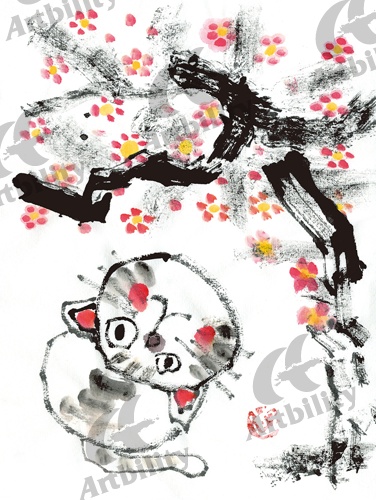 登録作品の梅と猫