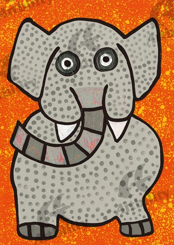 登録作品のビックリしたゾウ